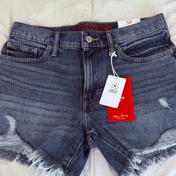 Lucky Brand Pants - Lucky Brand Women's Frayed Hem Blue Jean Shorts